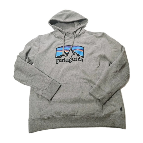 Patagonia Other - Patagonia Men's Size Large Fitz Roy‎ Horizons Uprisal Hoodie Gray Pullover